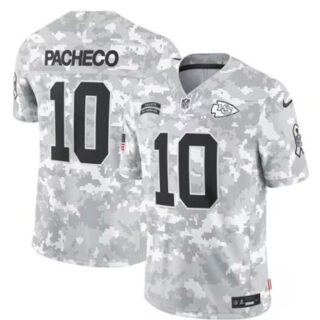 Men's Kansas City Chiefs #10 Isiah Pacheco 2024 F.U.S.E Arctic Camo Salute To Service Limited Stitched Football Jersey