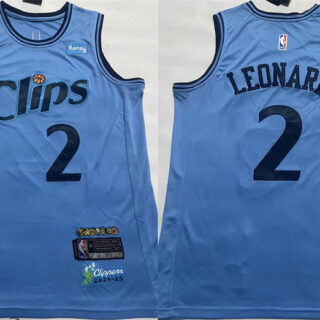 Men's Los Angeles Clippers #2 Kawhi Leonard Light Blue 2024-25 City Edition Stitched Jersey