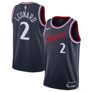 Men's Los Angeles Clippers #2 Kawhi Leonard Navy 2024 25 Icon Edition Stitched Jersey