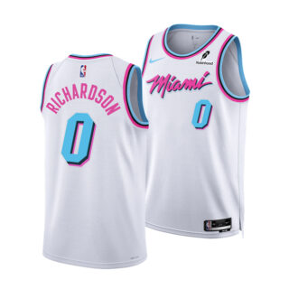 Men's Miami Heat #0 Josh Richardson White 2024 25 City Edition Stitched Basketball Jersey