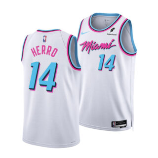 Men's Miami Heat #14 Tyler Herro White 2024 25 City Edition Stitched Basketball Jersey
