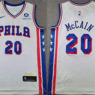 Men's Philadelphia 76ers #20 Jared McCain White Association Edition Stitched Jersey
