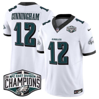 Men's Philadelphia Eagles #12 Randall Cunningham White 2024 New NFC East Champions F.U.S.E. Vapor Untouchable Limited Stitched Football Jersey