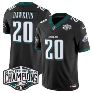 Men's Philadelphia Eagles #20 Brian Dawkins Black 2024 New NFC East Champions F.U.S.E. Vapor Untouchable Limited Stitched Football Jersey