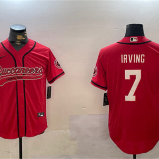 Men's Tampa Bay Buccaneers #7 Bucky Irving Red Cool Base Stitched Baseball Jersey