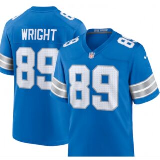 Men's Detroit Lions #89 Brock Wright Blue Vapor Stitched Nike NFL Jersey