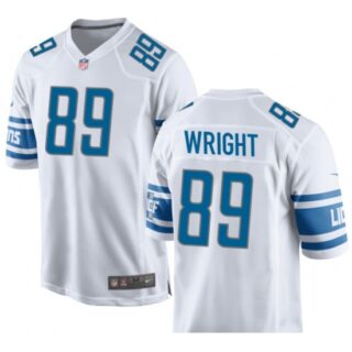 Men's Detroit Lions #89 Brock Wright White Vapor Stitched Nike NFL Jersey