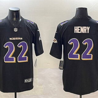 Men's Baltimore Ravens #22 Derrick Henry Black Fashion Vapor Untouchable Limited Football Jersey
