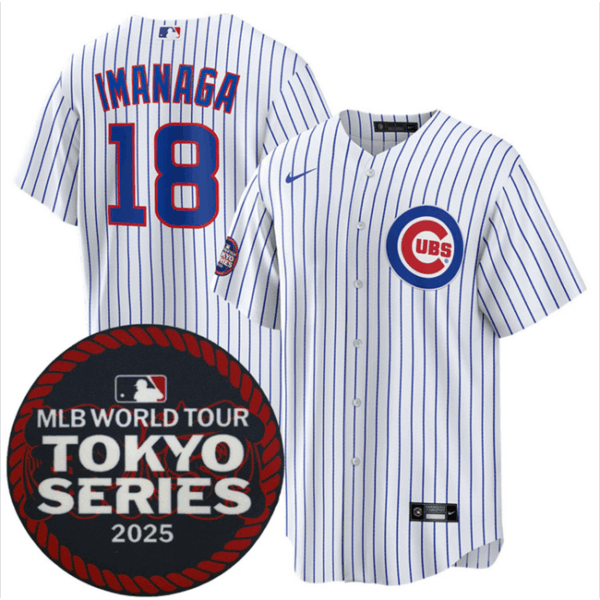 Men's Chicago Cubs #18 Shota Imanaga White 2025 World Tour Tokyo Series Home Stitched Baseball Jersey
