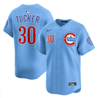 Men's Chicago Cubs #30 Kyle Tucker Blue 2024 25 2nd Alternate Limited Stitched Baseball Jersey