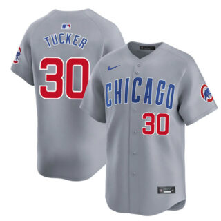 Men's Chicago Cubs #30 Kyle Tucker Grey 2025 Limited Stitched Baseball Jersey