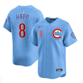 Men's Chicago Cubs #8 Ian Happ Blue 2024 25 2nd Alternate Limited Stitched Baseball Jersey