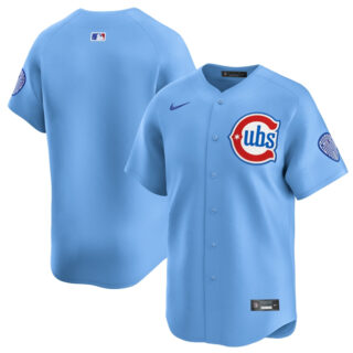 Men's Chicago Cubs Blank Blue 2024 25 2nd Alternate Limited Stitched Baseball Jersey