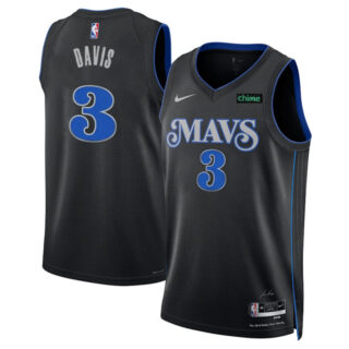 Men's Dallas Mavericks #3 Anthony Davis Black 2025 City Edition Stitched Basketball Jersey