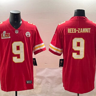 Men's Kansas City Chiefs #9 Louis Rees-Zammit Red 2025 Super Bowl LIX Patch Vapor Untouchable Limited Stitched Football Jersey