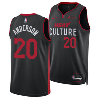 Men's Miami Heat #20 Kyle Anderson Black 2025 City Edition Stitched Basketball Jersey