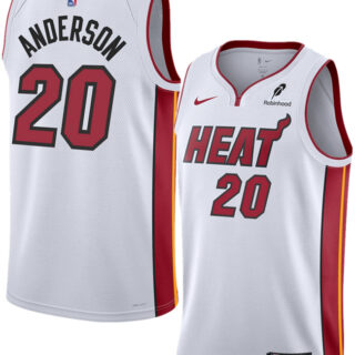 Men's Miami Heat #20 Kyle Anderson White 2025 Association Edition Swingman Stitched Basketball Jersey