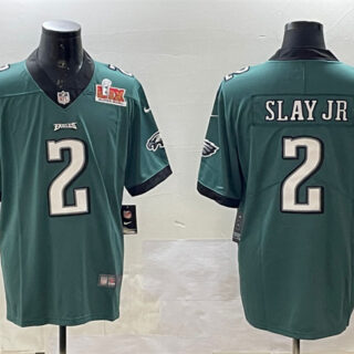 Men's Philadelphia Eagles #2 Darius Slay Jr. Green 2025 Super Bowl LIX Patch Vapor Untouchable Limited Stitched Football Jersey