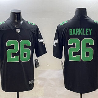 Men's Philadelphia Eagles #26 Saquon Barkley Black Throwback Vapor Untouchable Limited Stitched Football Jersey