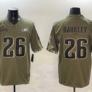 Men's Philadelphia Eagles #26 Saquon Barkley Camo Salute To Service Limited Stitched Jersey