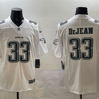 Men's Philadelphia Eagles #33 Cooper DeJean White Fashion New Vapor Untouchable Limited Stitched Football Jersey