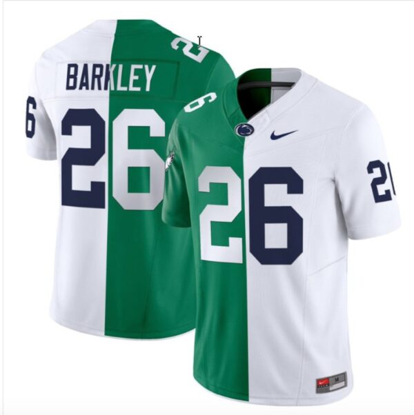 Men's Philadelphia Eagles Penn State Nittany Lions #26 Saquon Barkley Split Vapor Untouchable Limited Stitched Football Jersey