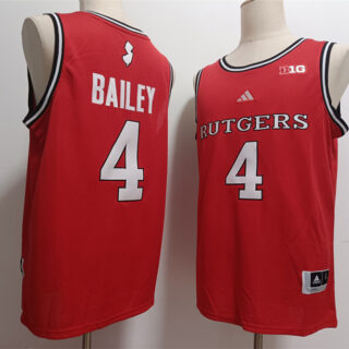 Men's Rutgers Scarlet Knights #4 Ace Bailey Red 2024 Stitched Jersey