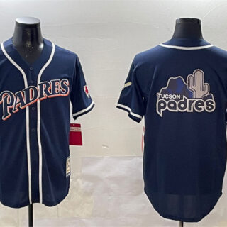 Men's San Diego Padres Tan Team Big Logo Navy 1998 World Series Cool Base Stitched Baseball Jerseys