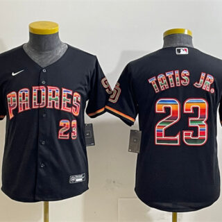 Youth San Diego Padres #23 Fernando Tatis Jr. Black Mexico Cool Base Stitched Baseball Jersey