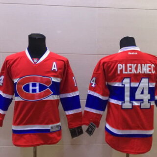 Youth Montreal Canadiens #14 Tomas Plekanec Red Jersey