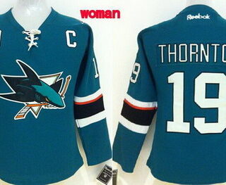 Women's San Jose Sharks #19 Joe Thornton 2014 Blue Jersey