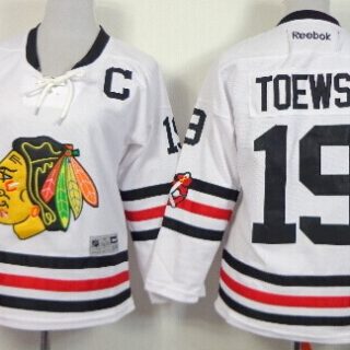 Women's Chicago Blackhawks #19 Jonathan Toews 2015 Winter Classic White Jersey
