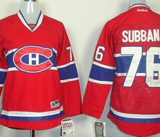 Women's Montreal Canadiens #76 P.K. Subban Red Womens Jersey