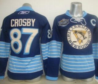 Women's Pittsburgh Penguins #87 Crosby Navy Blue Third Jersey
