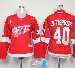 Women's Detroit Red Wings #40 Henrik Zetterberg Red Jersey