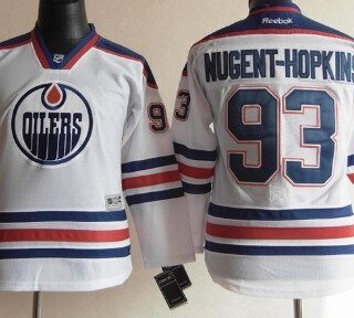 Youth Edmonton Oilers #93 Ryan Nugent-Hopkins White Jersey