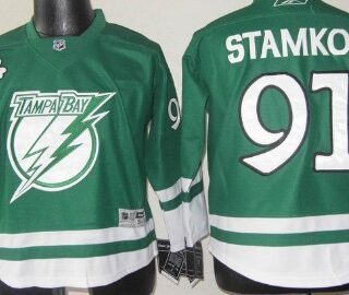 Youth Tampa Bay Lightning #91 Steven Stamkos St. Patrick's Day Green Jersey