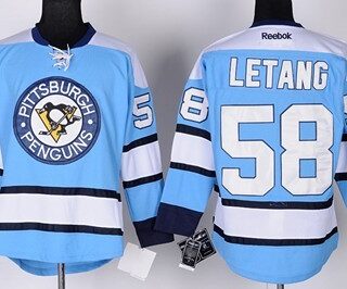 Youth Pittsburgh Penguins #58 Kris Letang Light Blue Jersey