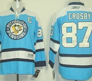 Youth Pittsburgh Penguins #87 Sidney Crosby Light Blue Jersey