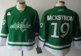 Youth Washington Capitals #19 Nicklas Backstrom St. Patrick's Day Green Jersey