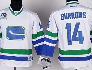 Youth Vancouver Canucks #14 Alexandre Burrows White Third Jersey