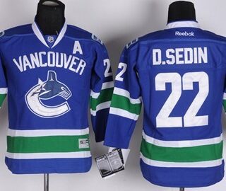 Youth Vancouver Canucks #22 Daniel Sedin Blue Jersey
