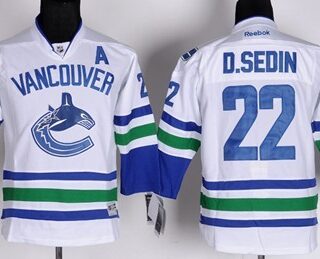 Youth Vancouver Canucks #22 Daniel Sedin White Jersey