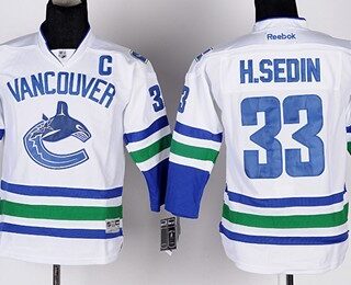 Youth Vancouver Canucks #33 Henrik Sedin White Jersey