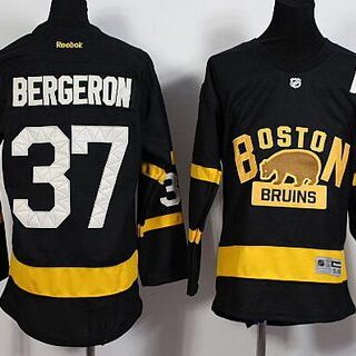 Youth Boston Bruins #37 Patrice Bergeron Reebok Black 2016 Winter Classic Premier Jersey