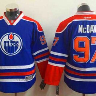 Youth Edmonton Oilers #97 Connor McDavid Royal Blue Jersey