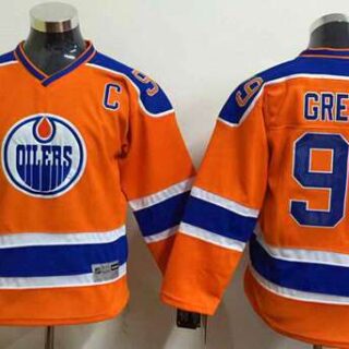 Youth Edmonton Oilers #99 Wayne Gretzky 2015 Orange CCM Vintage Throwback Jersey