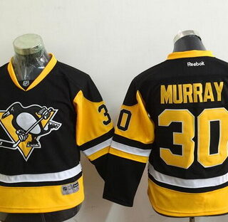 Youth Pittsburgh Penguins #30 Matt Murray Black Third Reebok Hockey Jersey