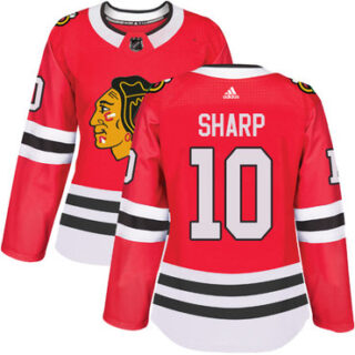Women's Chicago Blackhawks #10 Patrick Sharp Red Home Authentic Stitched NHL Jersey