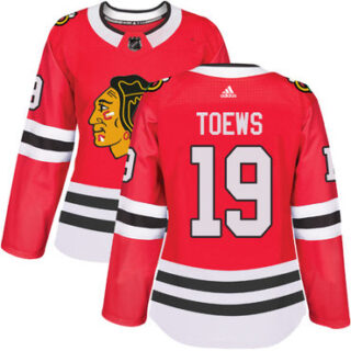 Women's Chicago Blackhawks #19 Jonathan Toews Red Home Authentic Stitched NHL Jersey